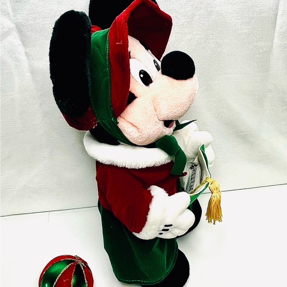 Disney Minnie & Mickey Mouse Winter Plush Carolers Standing @ 17”  Like New! - Picture 8 of 13